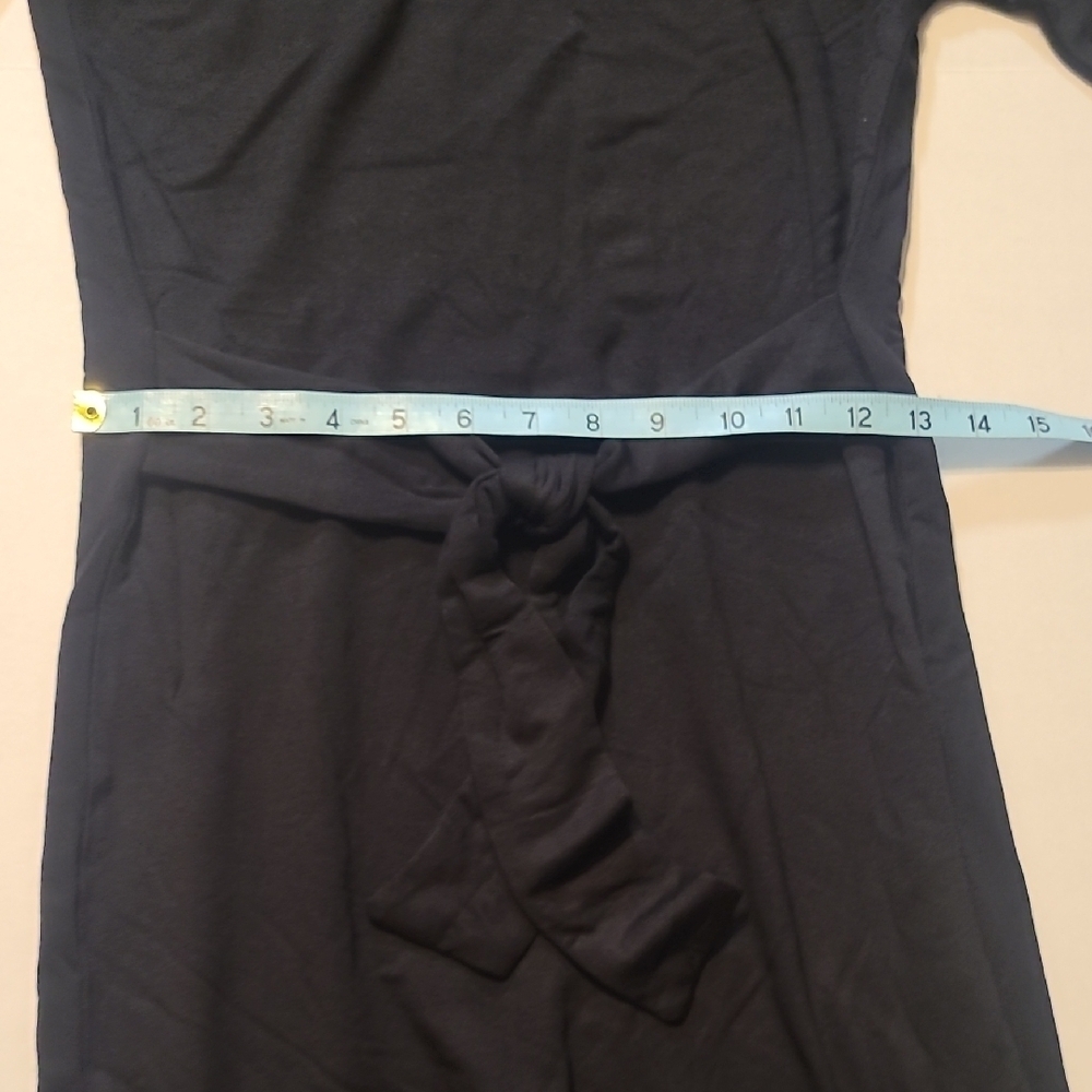 BB Dakota Steve Madden Chic Black Knit Long Sleeve Dress with Tie Waist NWT XS - Picture 8 of 11